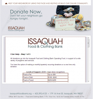 Issaquah Food Bank FB Donate Now