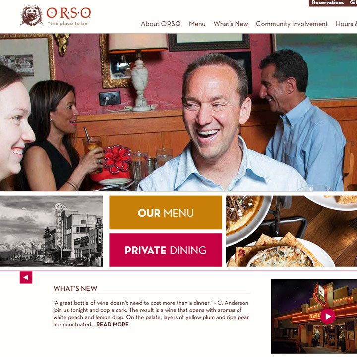 ORSO Restaurant Website
