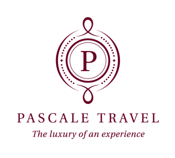 Pascale Travel Logo Stacked Maroon