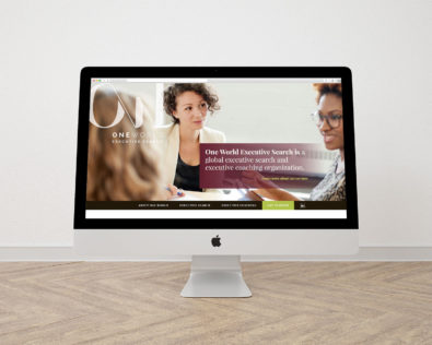 One World Executive Search Website designed by Fingerprint Marketing